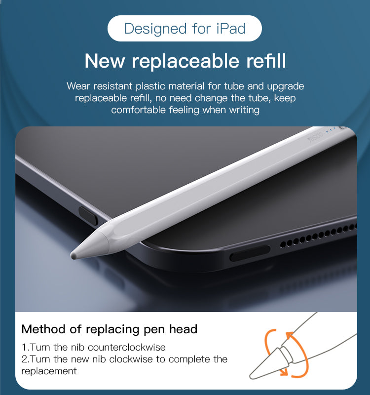 ST08 Yesido® Type-C Plug Active Stylus Pen for iPad using only Electrix Drive ST08