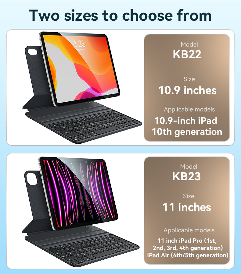 KB22/KB23 Yesido® Bluetooth IPad double-sided clip 10th generation/11" keyboard Electrix Drive KB22 23
