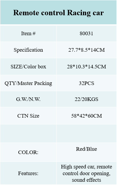 80031 Remote control Racing car(2000 pcs MOQ) Electrix Drive