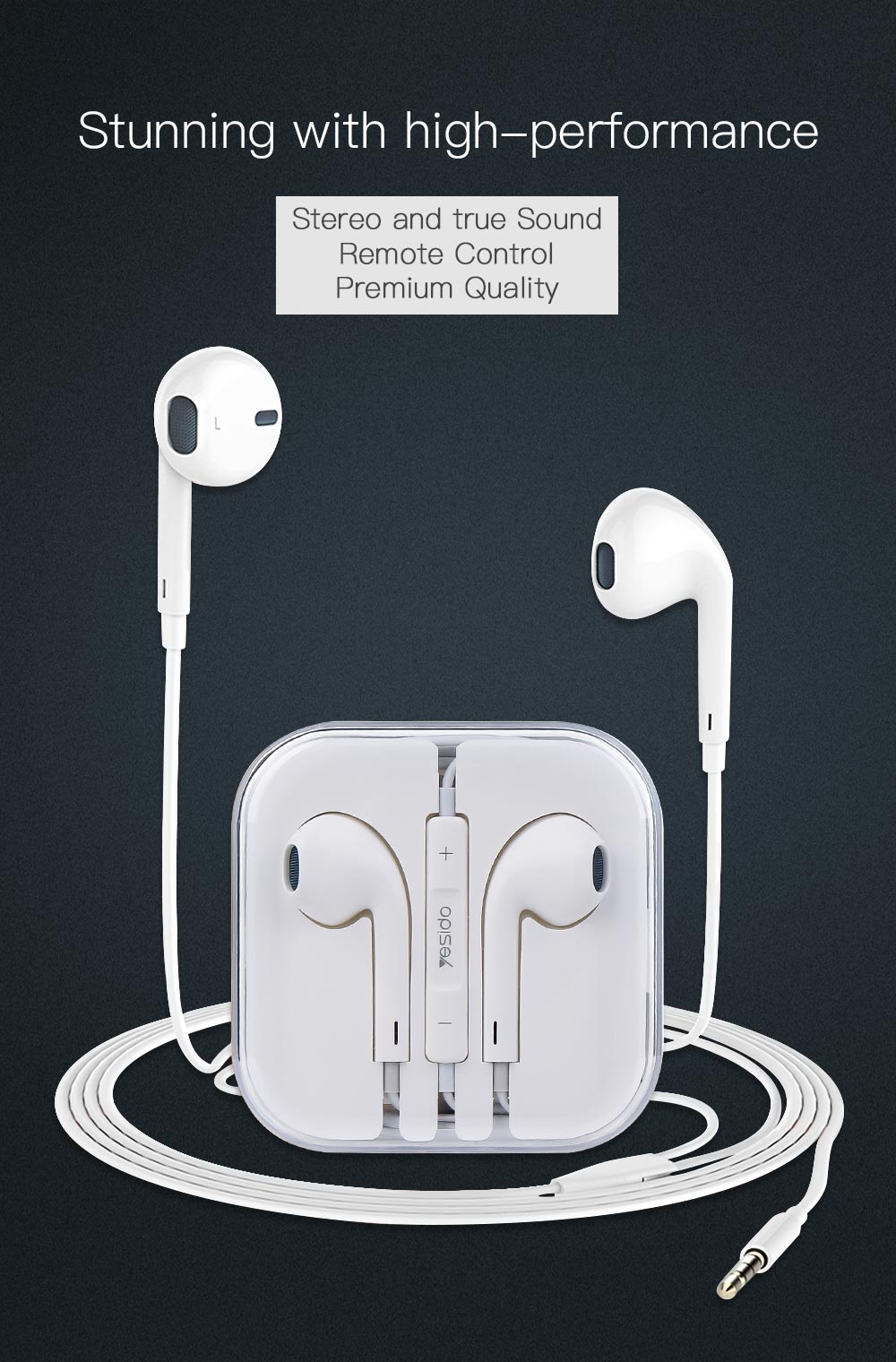 YH09 Yesido® Earphone,3.5mm plug earphone Electrix Drive YH09