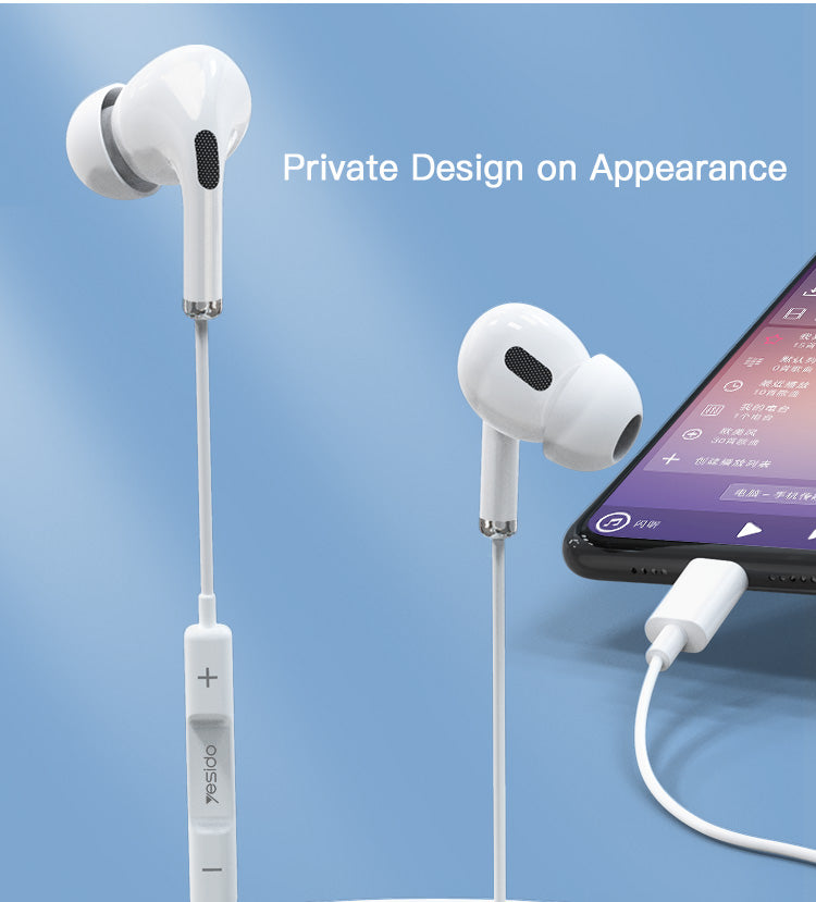 YH35 Yesido® Type-C port earphone Electrix Drive YH35