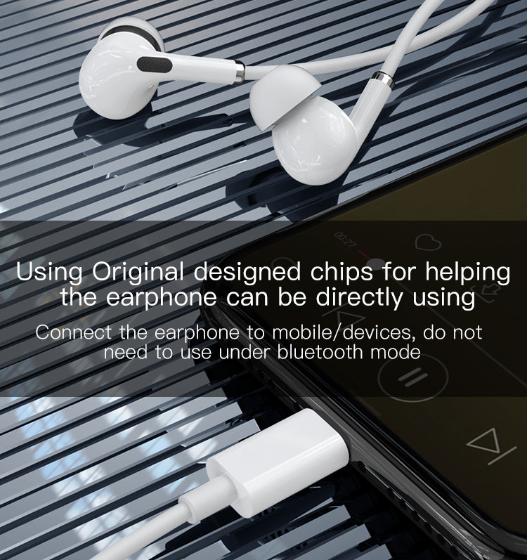 YH36 Yesido® Lightning port earphone (Original Chips) can directly use Electrix Drive YH36